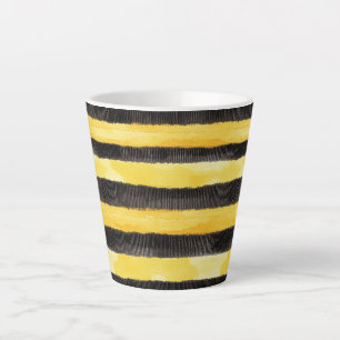 Honey Bee Black Gold Yellow Christmas Latte Mug