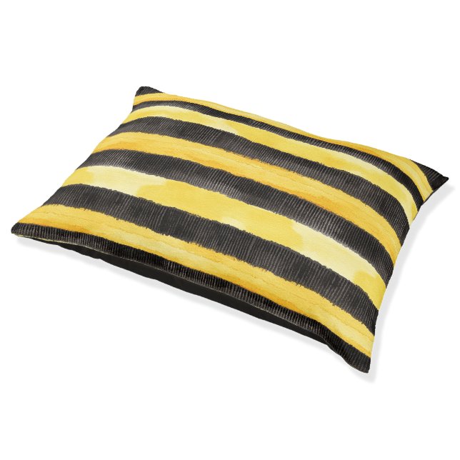 Honey Bee Black Gold Yellow   Pet Bed (Angled)