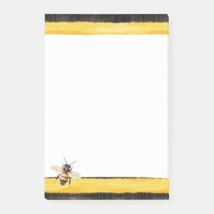 Honey Bee Black Gold Yellow Post-it Notes