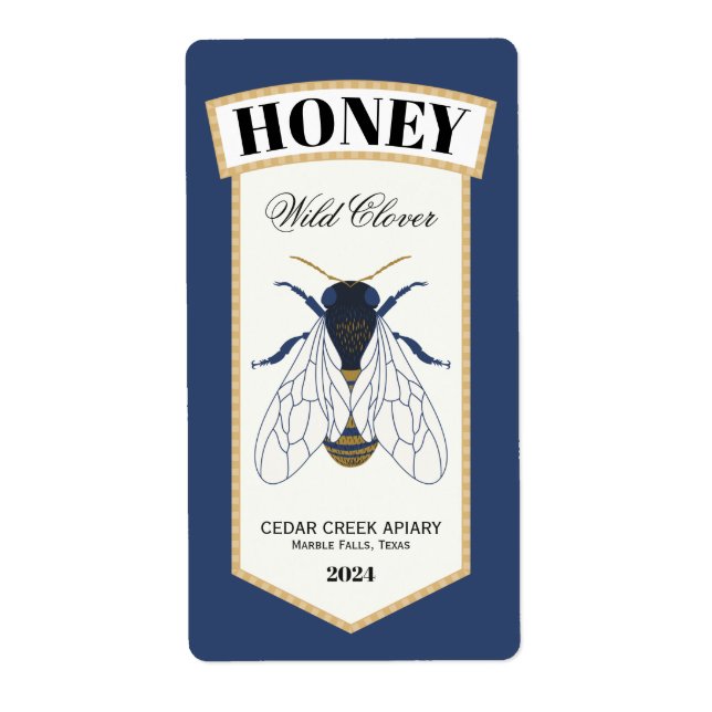 Honey Bee Blue and Gold Label (Front)