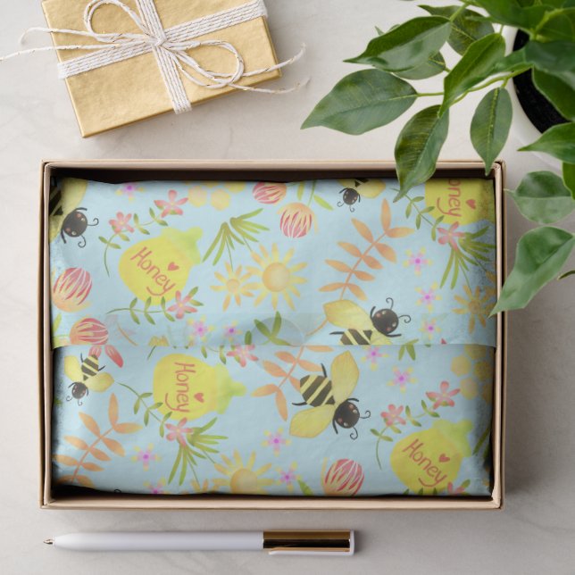 Honey Bee Blue Tissue Paper (Gift)