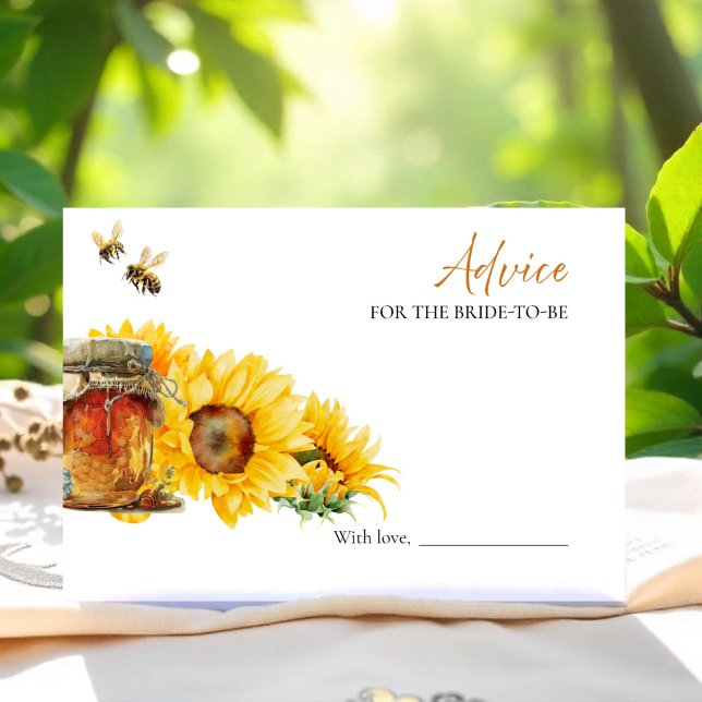 Honey Bee Bridal Shower Advice for the Bride Card (Creator Uploaded)