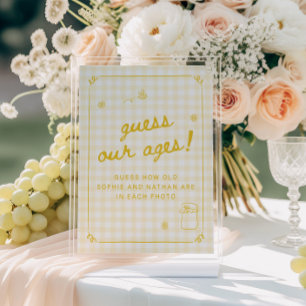 Honey Bee Bridal Shower Guess our ages Card