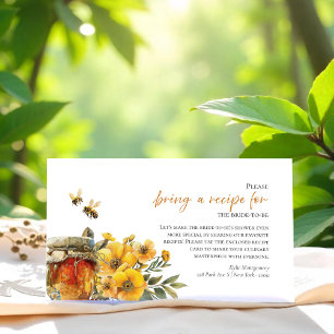 Honey & Bee Bridal Shower Recipe Request Card