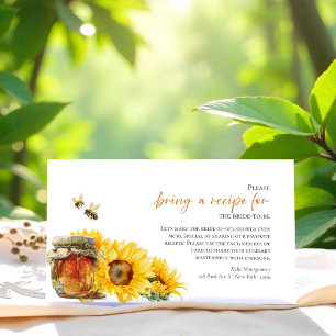 Honey & Bee Bridal Shower Recipe Request Card