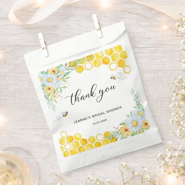 Honey Bee bridal shower thank you Favor Bag (Clipped)