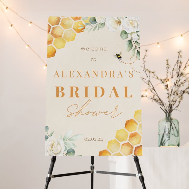 Honey Bee Bridal Shower Welcome Sign (In Situ (Stand))