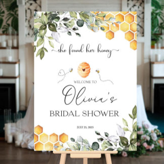 Honey Bee Bridal Shower Welcome Sign, She found he Foam Board