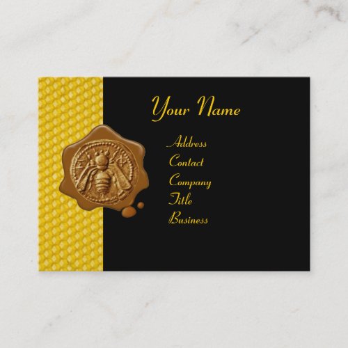 HONEY BEE BROWN WAX SEAL  Cupid the Honey Thief Business Card