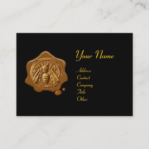 HONEY BEE BROWN WAX SEAL  Cupid the Honey Thief Business Card