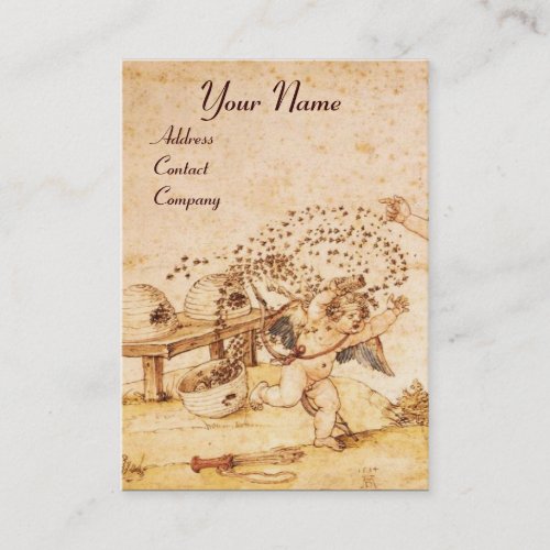 HONEY BEE BROWN WAX SEAL  Cupid the Honey Thief Business Card