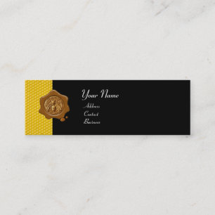 HONEY BEE BROWN WAX SEAL / Cupid the Honey Thief Mini Business Card