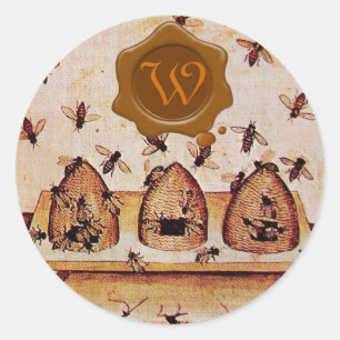 HONEY BEE, BROWN WAX SEAL MONOGRAM