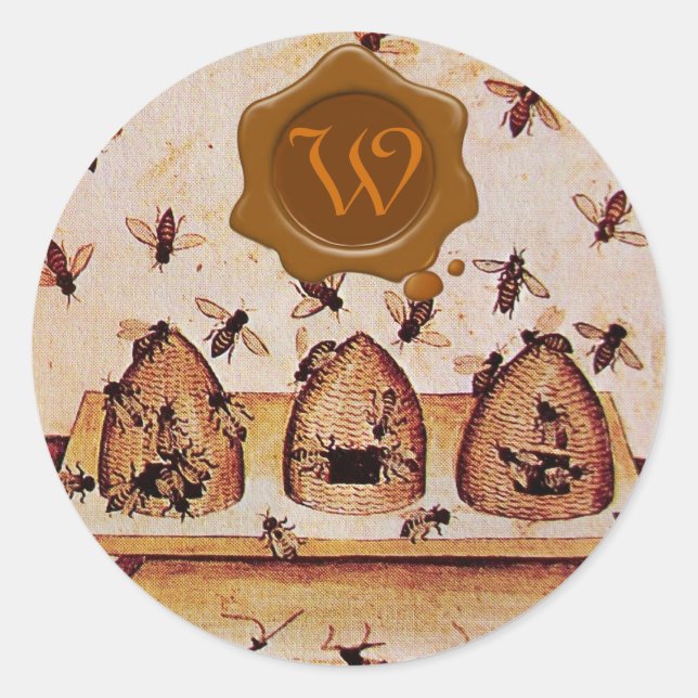 HONEY BEE, BROWN WAX SEAL MONOGRAM (Front)