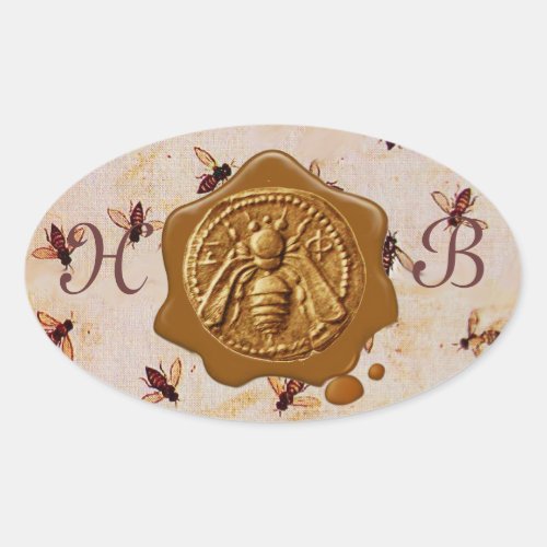 HONEY BEE BROWN WAX SEAL MONOGRAM