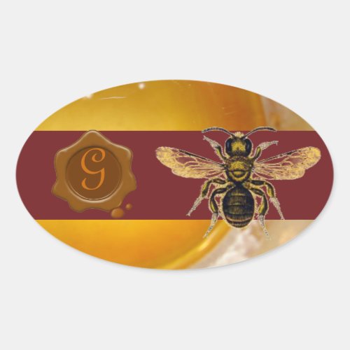 HONEY BEE BROWN WAX SEAL MONOGRAM BEEKEEPER