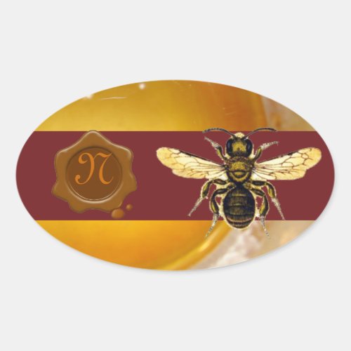 HONEY BEE BROWN WAX SEAL MONOGRAM BEEKEEPER