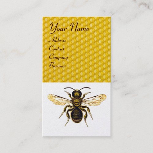 HONEY BEE BROWN WAX SEAL MONOGRAM BEEKEEPER BUSINESS CARD