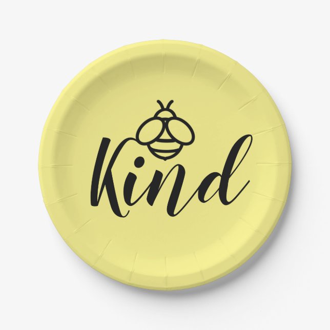 Honey bee bumblebee bee kind design  paper plates (Front)