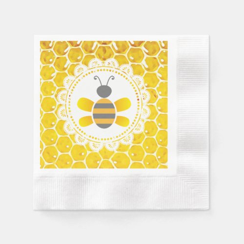 Honey Bee Bumblebee Themed Baby Shower Napkins