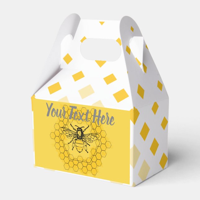 Honey bee Bumblebee trendy summer and spring Favor Boxes (Front Side)