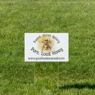 Honey Bee Business Apiary Honeybee Honeycomb Sign