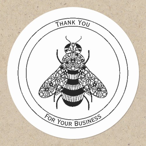 Honey Bee Business Thank You Classic Round Sticker