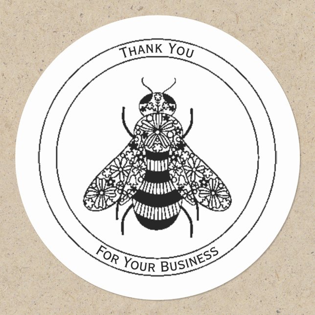 Honey Bee Business Thank You Classic Round Sticker (Creator Uploaded)