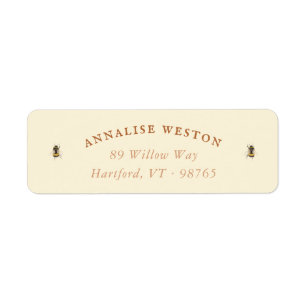Honey Bee Butter Yellow Vintage Return Address Label