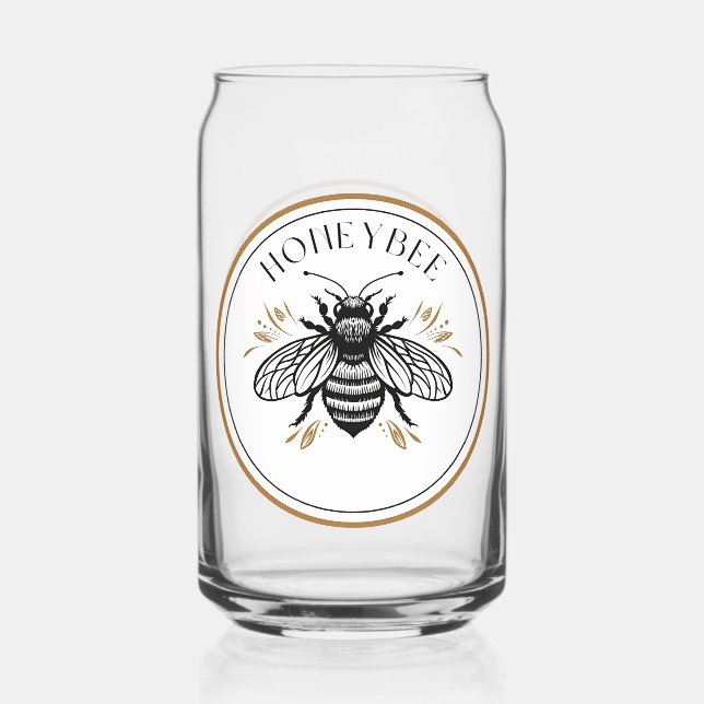 Honey Bee Can Glass (Front)