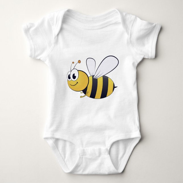 Honey Bee Cartoon/Clipart Jersey Bodysuit (Front)