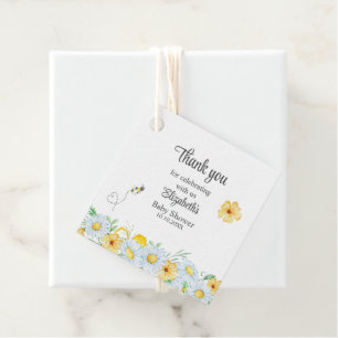 Honey Bee Chamomile Meadow Baby Shower Thank You Favor Tags