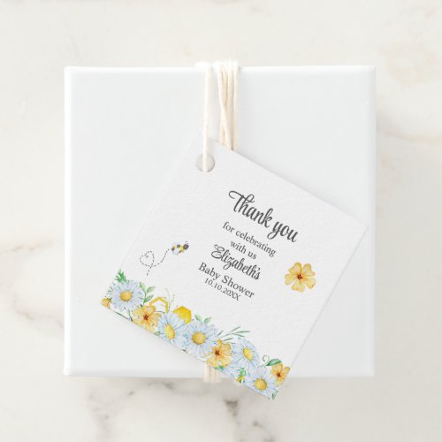 Honey Bee Chamomile Meadow Baby Shower Thank You  Favor Tags