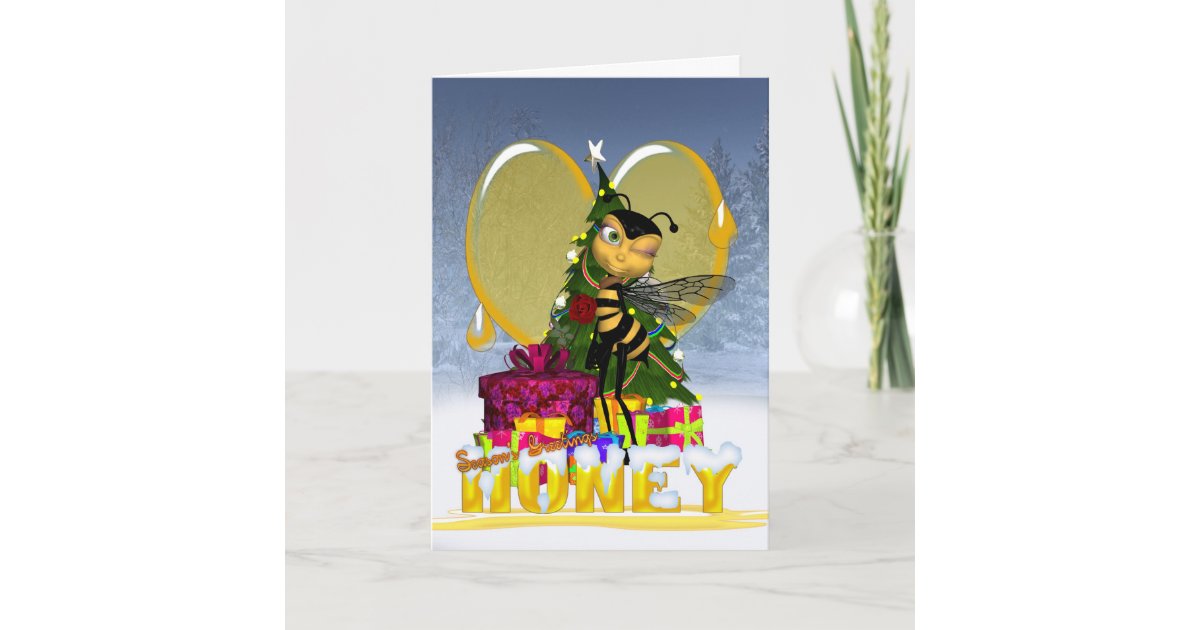 Honey Bee Christmas Card Cute Honey Honey Bee Zazzle Com