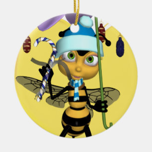 Honey Bee Christmas Ornament - Cute Honey Bee