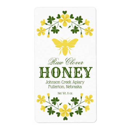 Honey Bee Clover Label