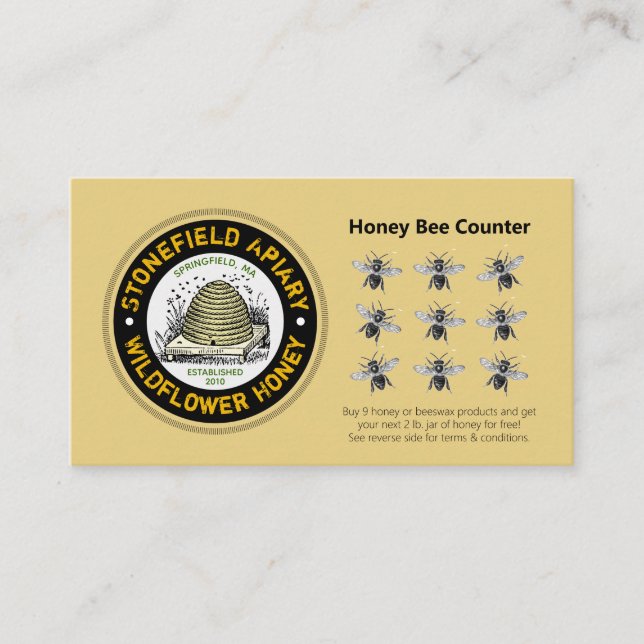 Honey Bee Counter Golden Amber Loyalty Card (Front)