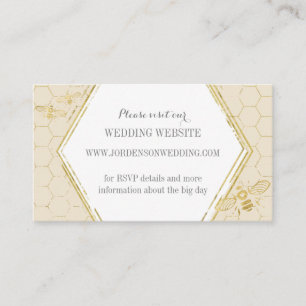 Honey Bee Cream Gold Custom Website Card