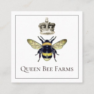 Honey Bee Crown Beekeeping Farm Apiary Square Business Card