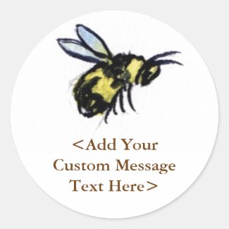 Honey Bee Custom Design Art Label Stickers