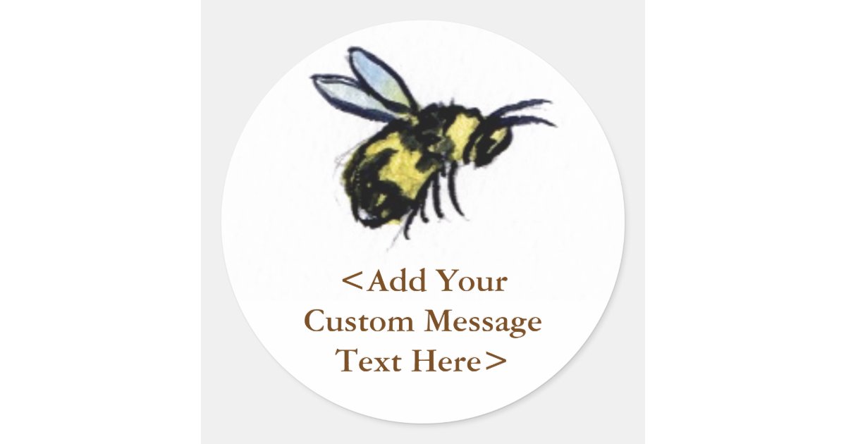 Honey Bee Custom Design Art Label Stickers Zazzle