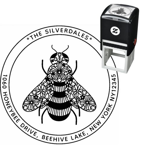 Honey Bee Custom Name  Address Self_inking Stamp