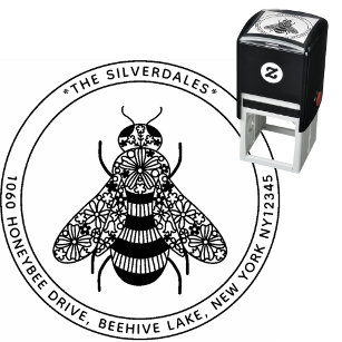 Honey Bee Custom Name & Address Self-inking Stamp