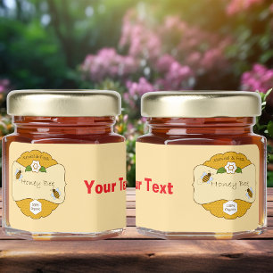 Honey Bee Customizable Text Label Honey Jar Favors
