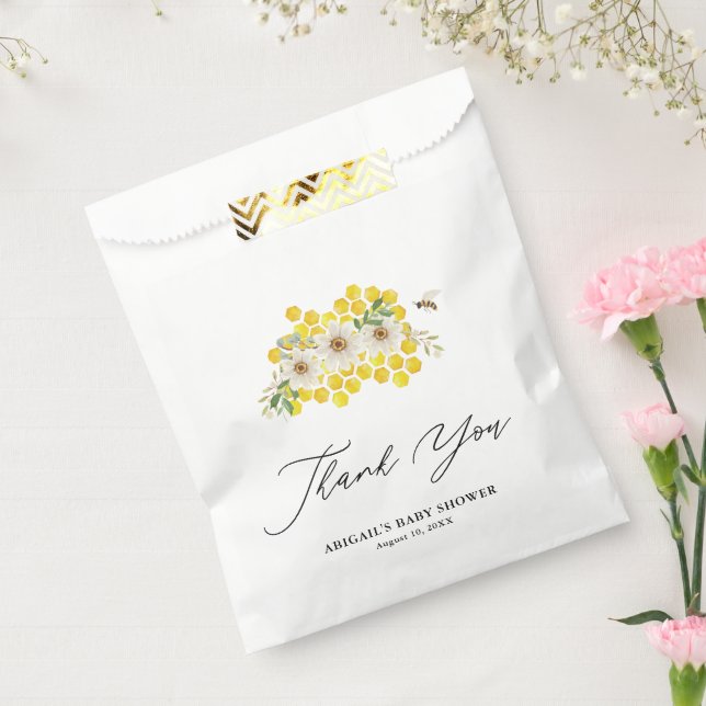 Honey Bee & Daisies Baby Shower Thank You Favor Bag (Sealed)