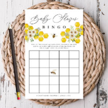 Honey Bee & Daisy Baby Bingo Paper Bingo Card