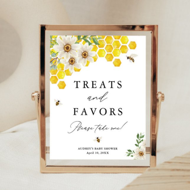 Honey Bee & Daisy Treats and Favors Shower Display Poster (Creator Uploaded)