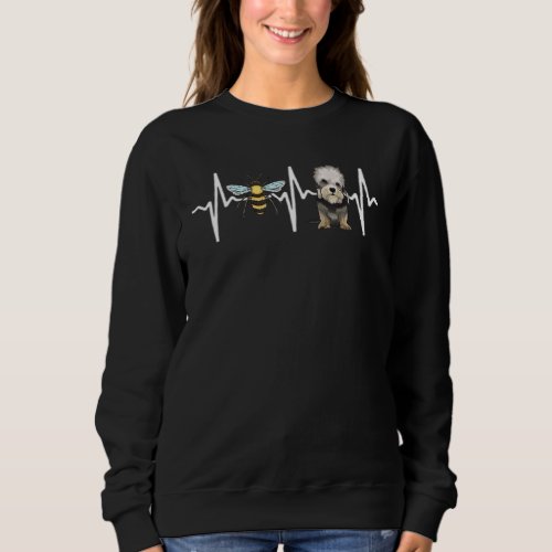 Honey Bee Dandie Dinmont Terrier Heartbeat Dog Sweatshirt