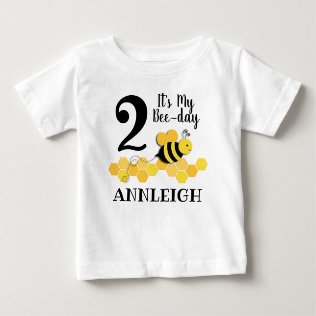 Honey Bee-Day Birthday Baby T-Shirt (Front)