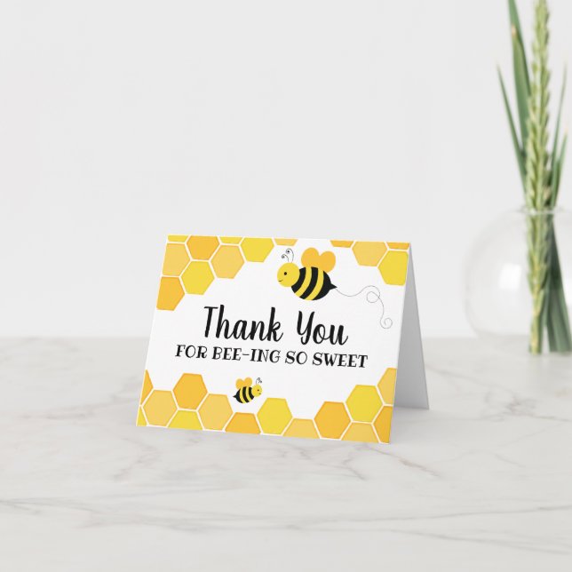 Honey Bee-Day Birthday Thank You Card (Front)